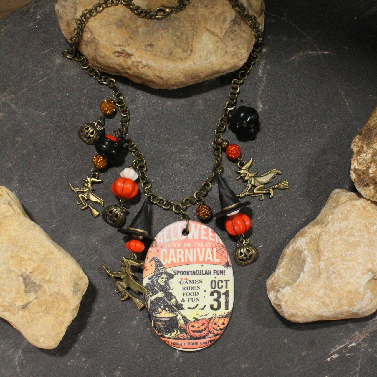 Spooktacular Fun Halloween Charm'd Necklace