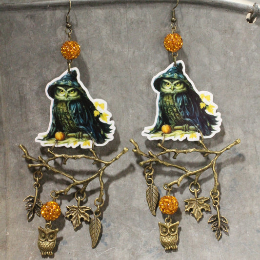 Wise Ole' Owl Dangle Earrings