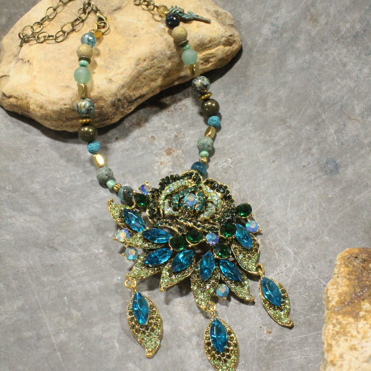 A Single Stemmed Rose Necklace