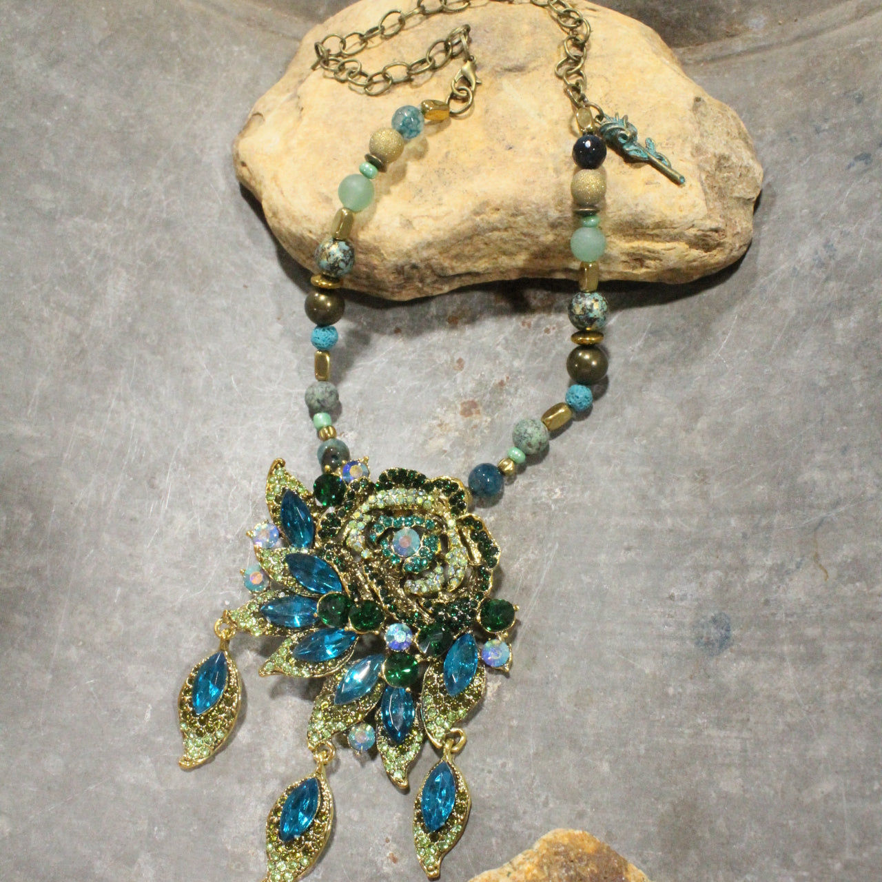 A Single Stemmed Rose Necklace