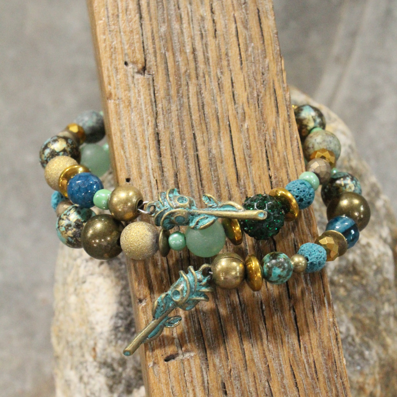 A Single Stemmed Rose Wrap Bracelet