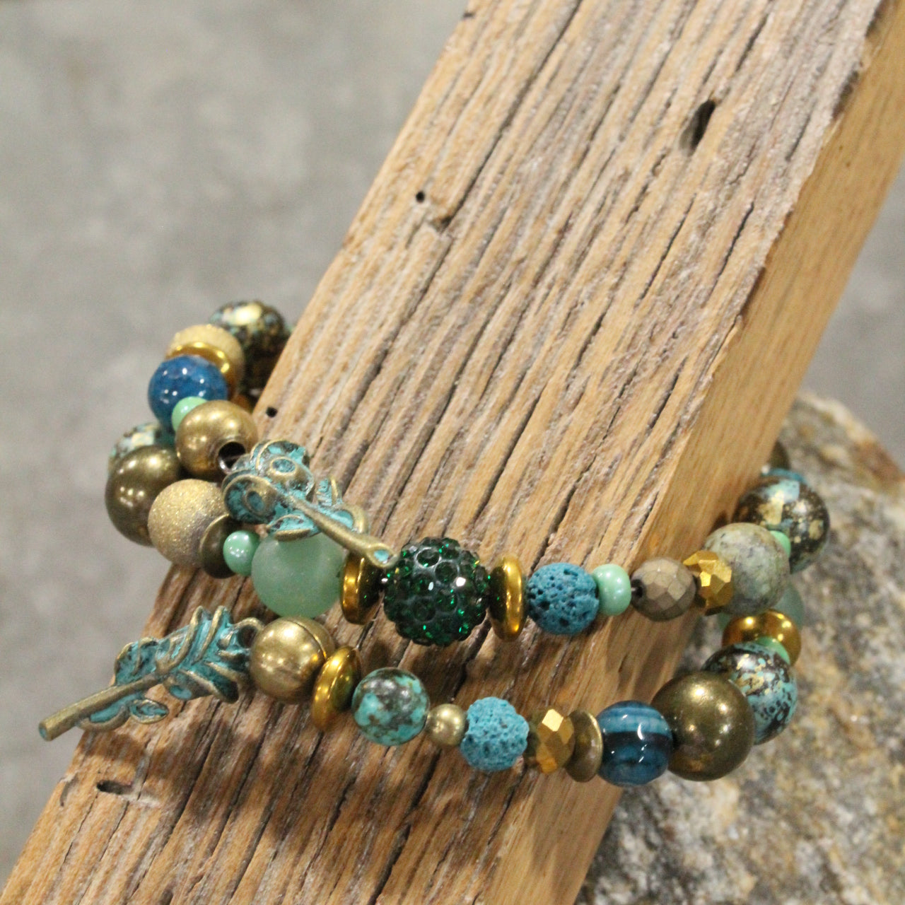 A Single Stemmed Rose Wrap Bracelet