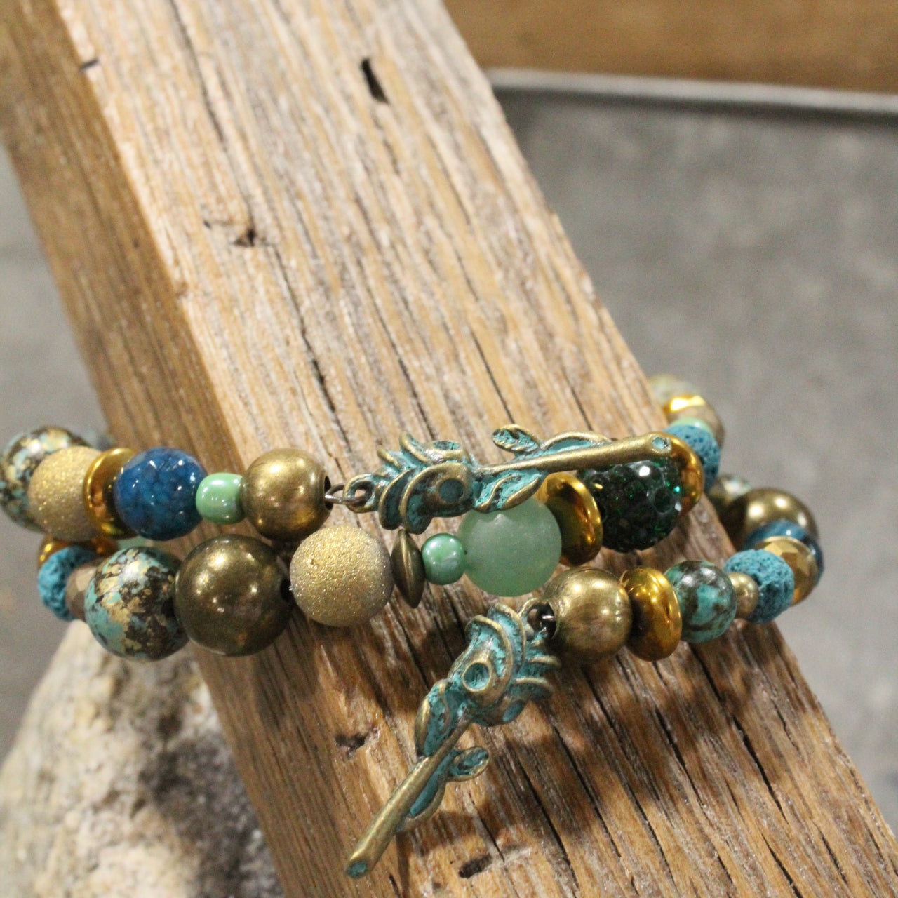 A Single Stemmed Rose Wrap Bracelet