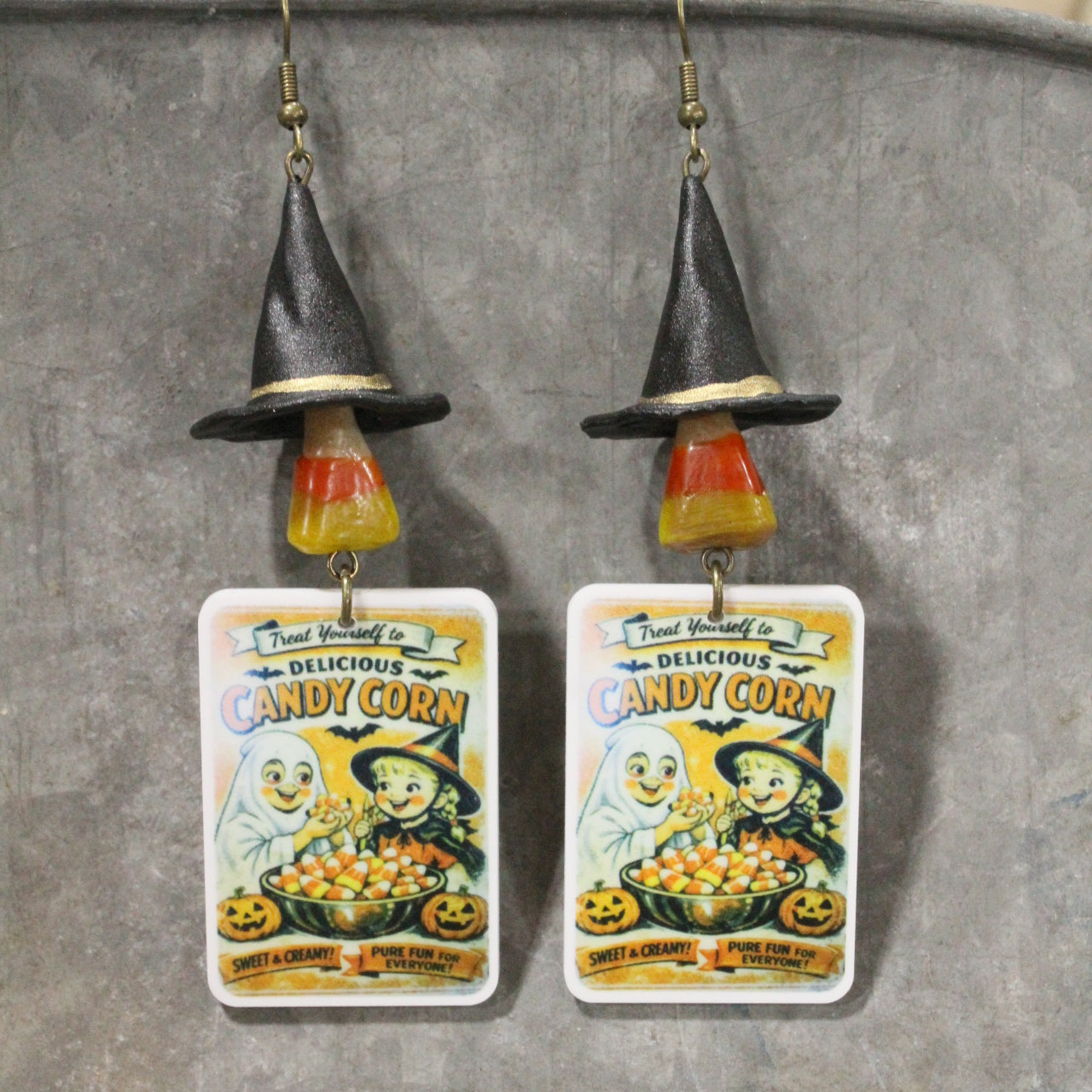 Candy Corn Maker Dangle Earrings