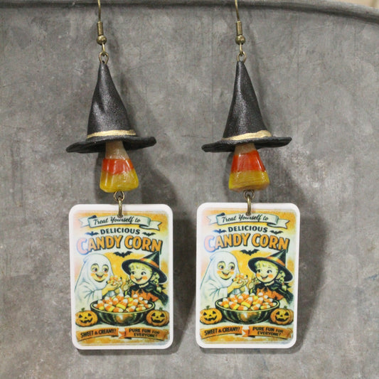 Candy Corn Maker Dangle Earrings