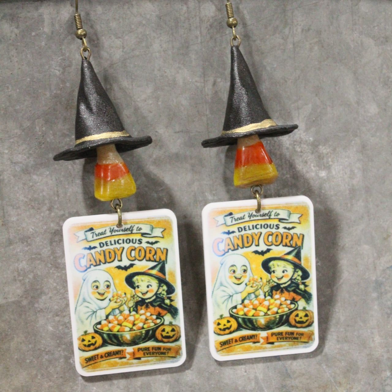 Candy Corn Maker Dangle Earrings