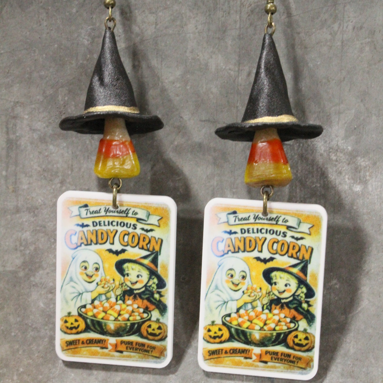 Candy Corn Maker Dangle Earrings
