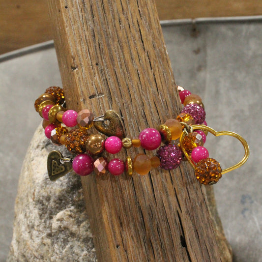 Power In The Flower Heart Wrap Bracelet