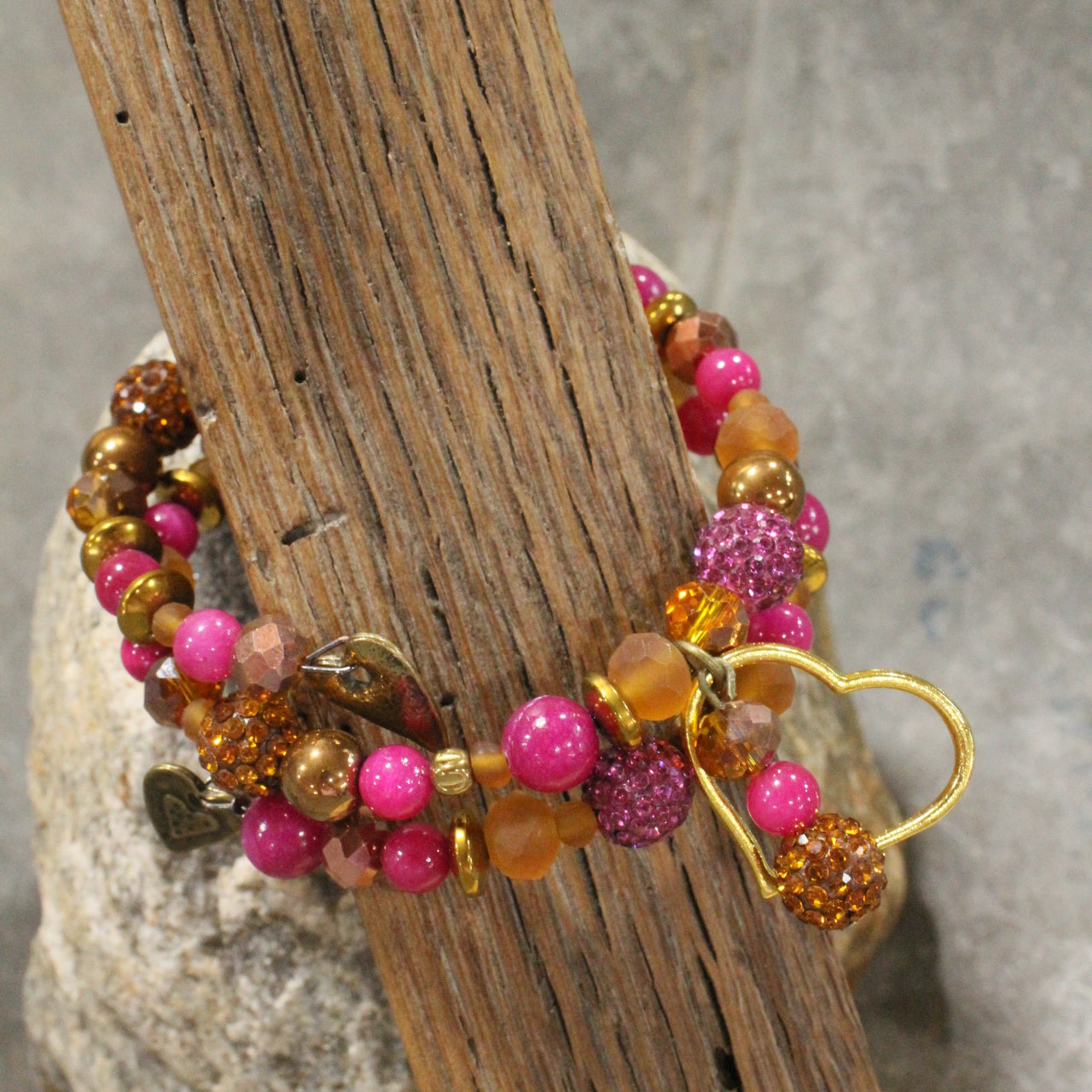 Power In The Flower Heart Wrap Bracelet