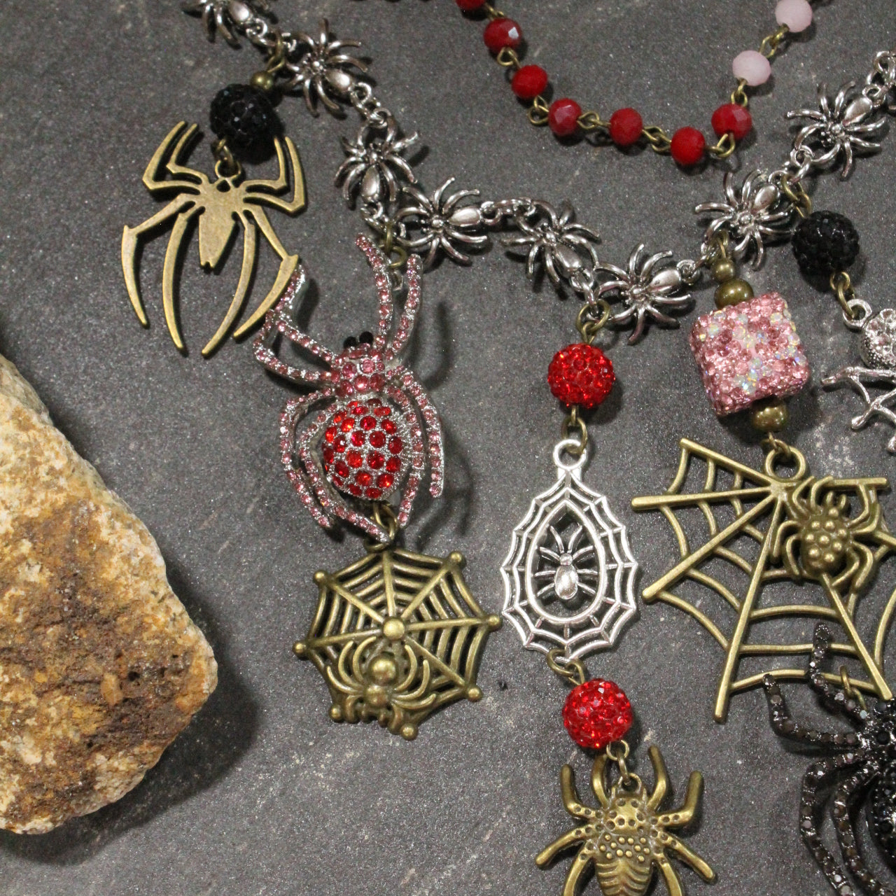 Spiders Crawling Up Your Back Charm'd Necklace