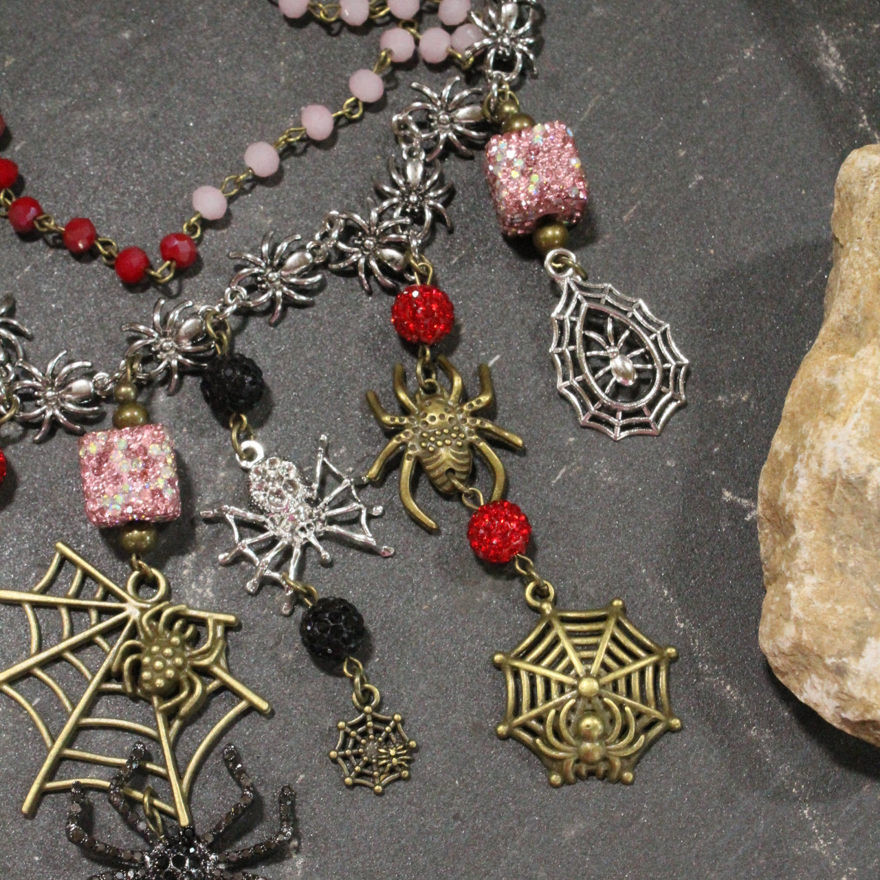 Spiders Crawling Up Your Back Charm'd Necklace