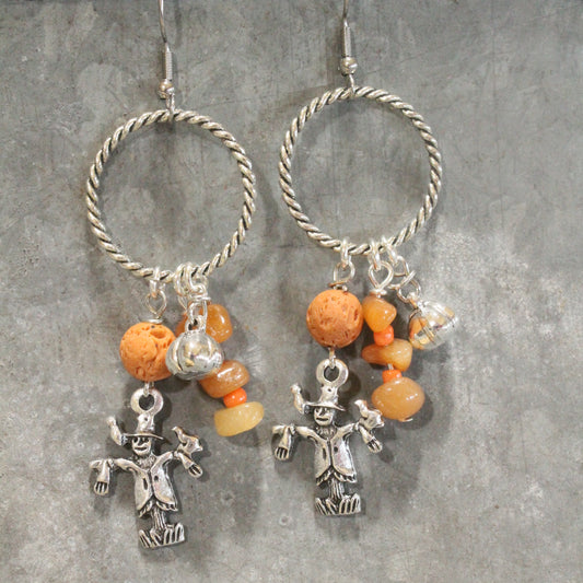 Scarecrow, Pumpkin, & Nugget Drop Earrings