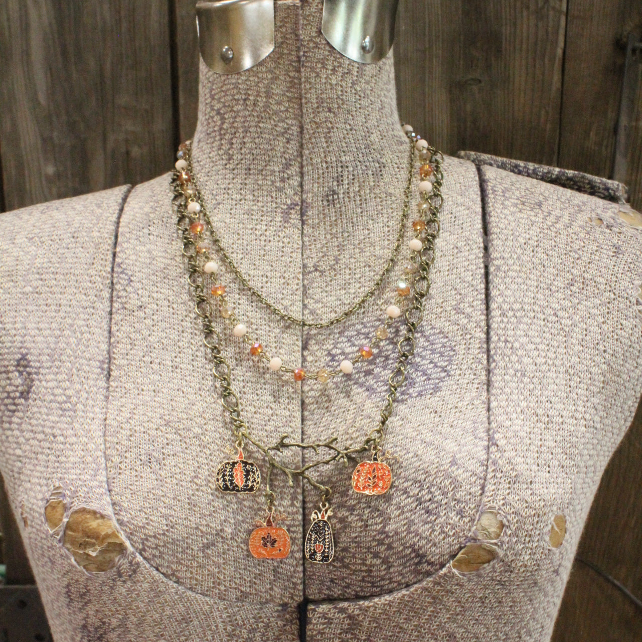 Vining Pumpkin Patch Charm'd Necklace