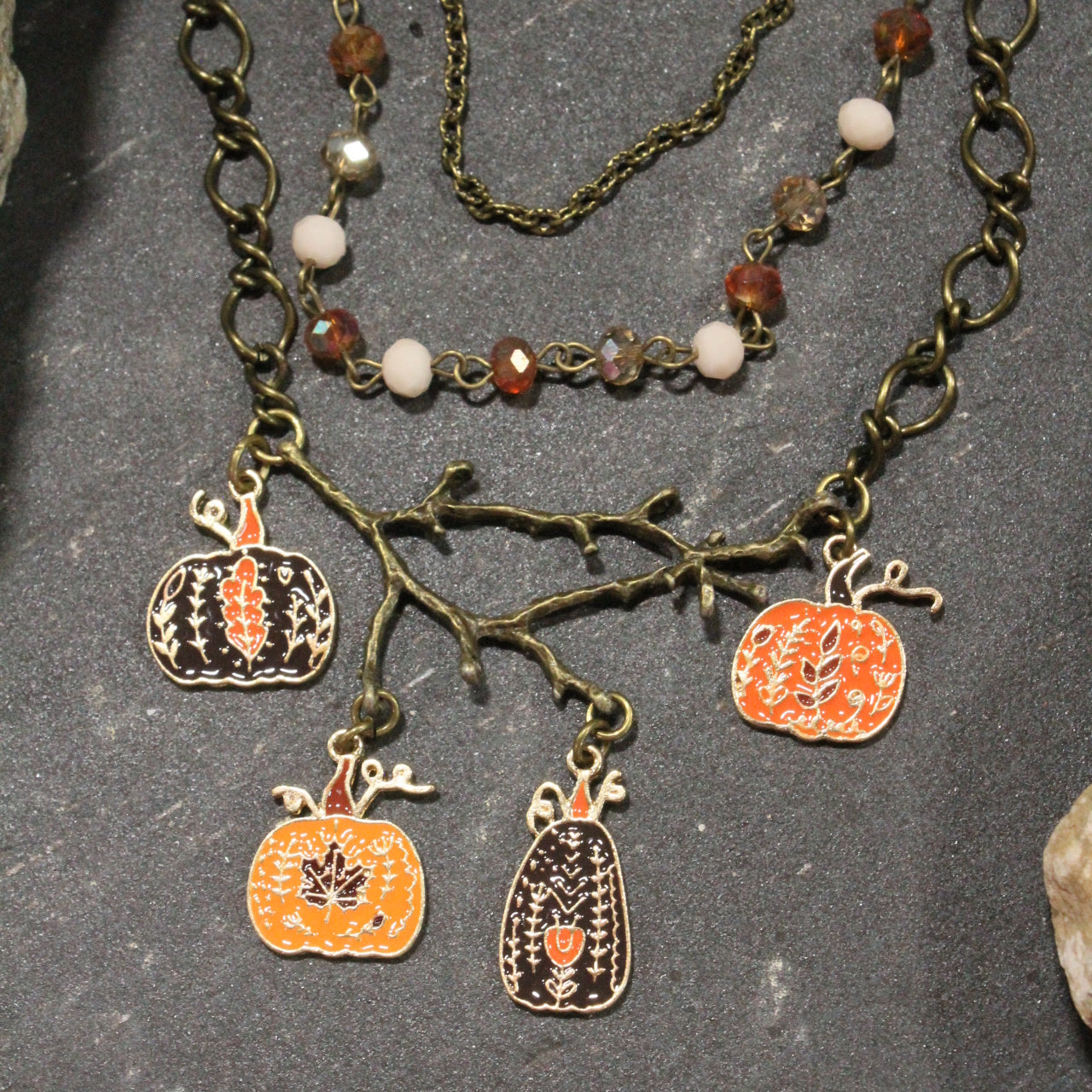 Vining Pumpkin Patch Charm'd Necklace