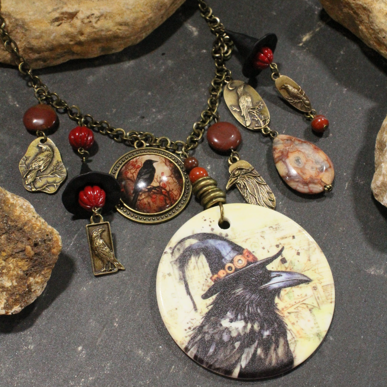 Hat's Off Old Crow Charm'd Necklace