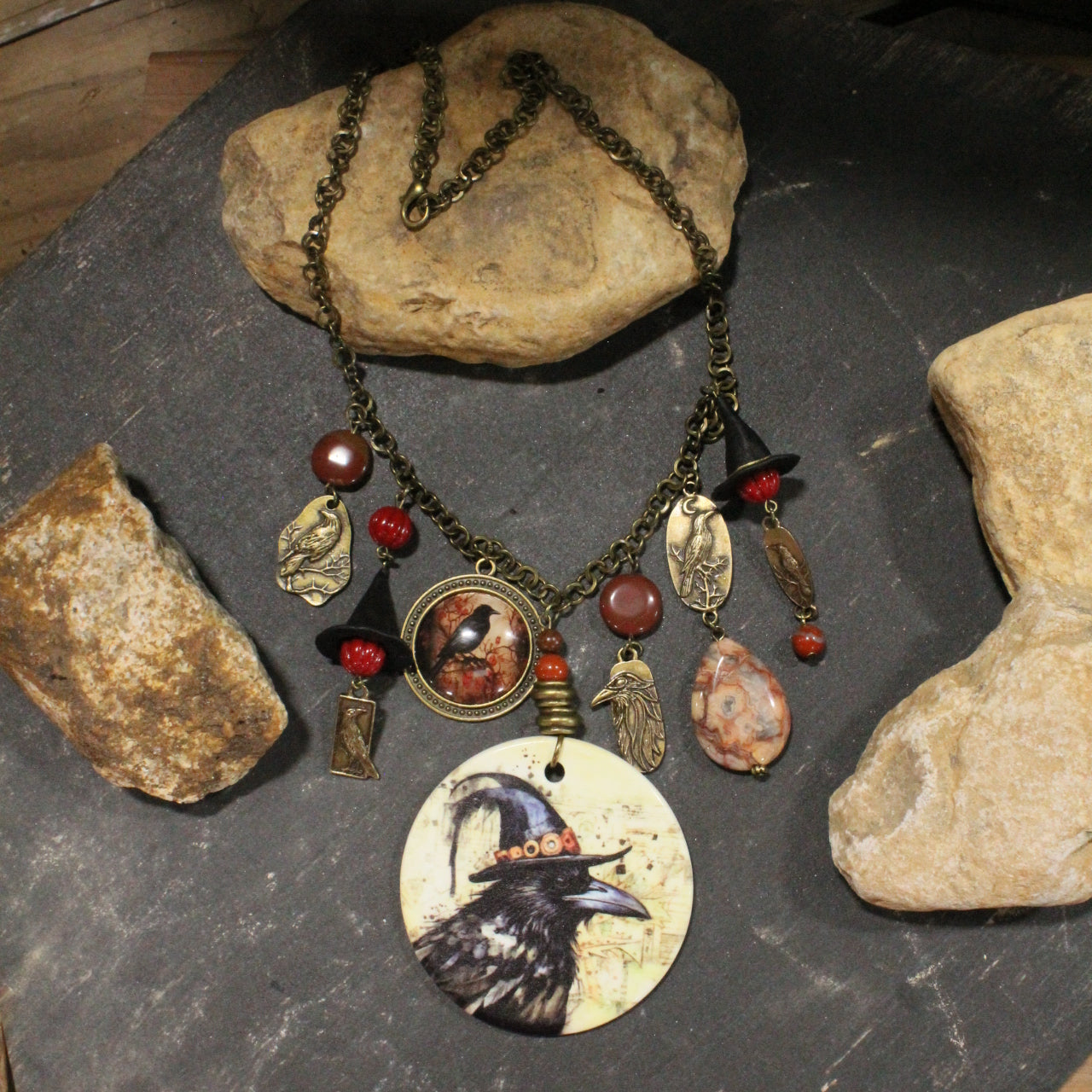 Hat's Off Old Crow Charm'd Necklace
