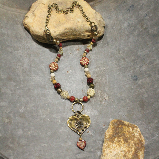 Heart Throb Czech Stone Necklace