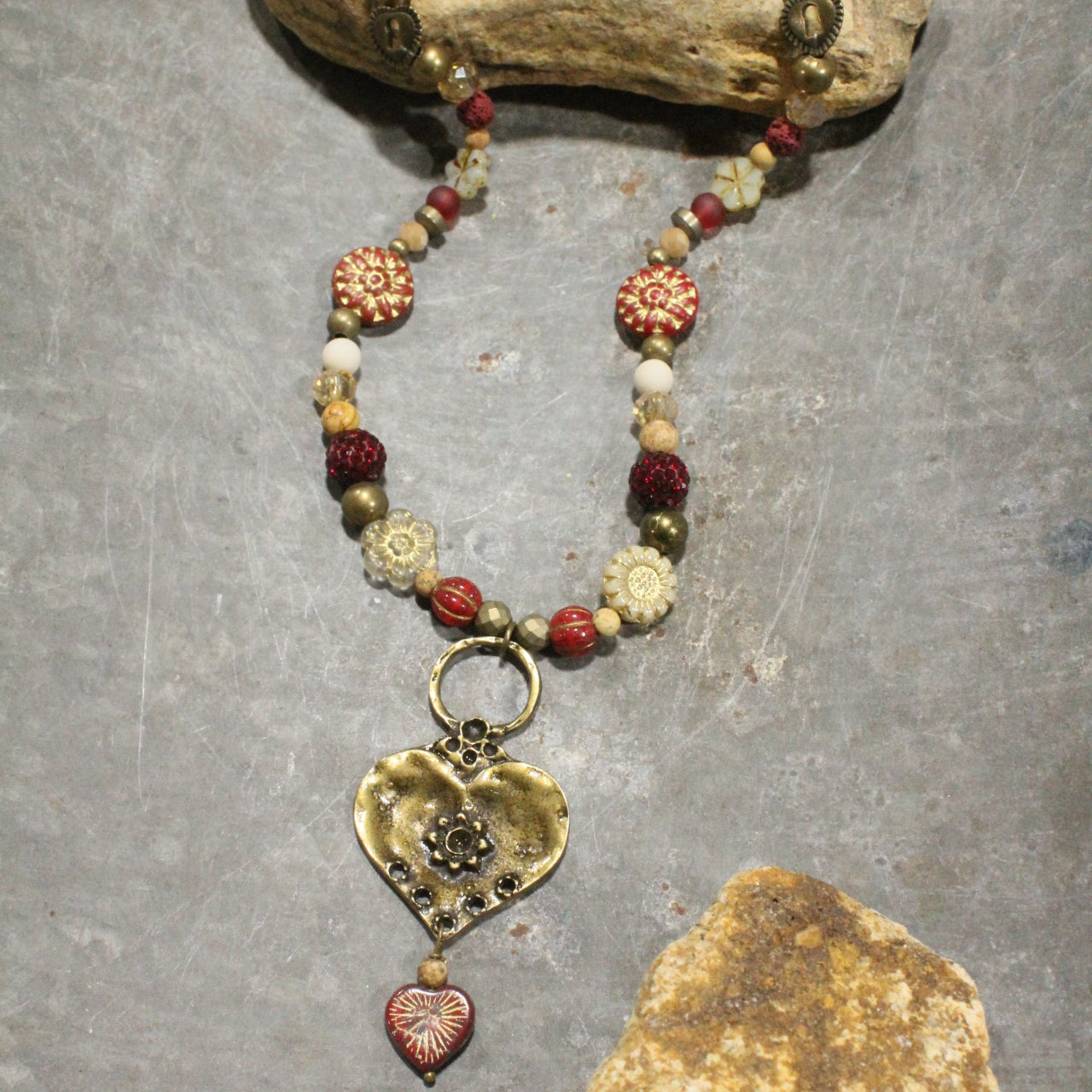 Heart Throb Czech Stone Necklace