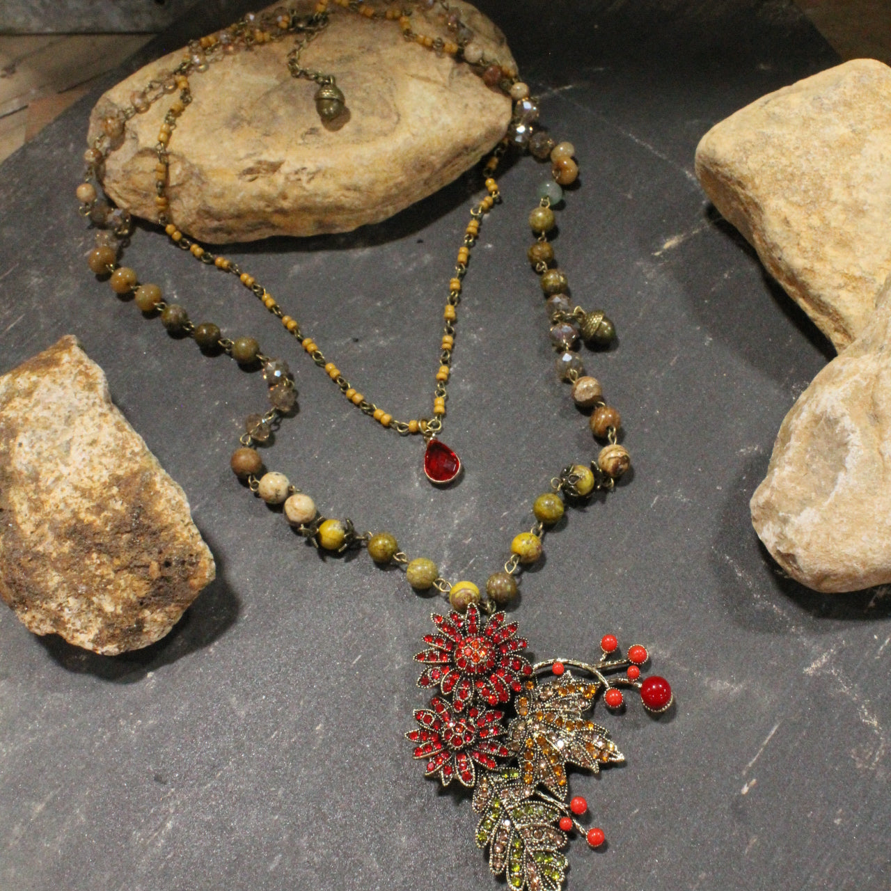 Warm Colors Of Fall Charm'd Necklace