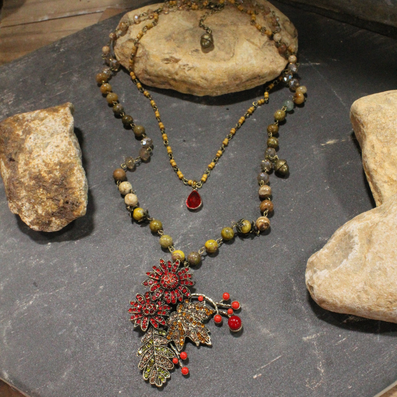Warm Colors Of Fall Charm'd Necklace