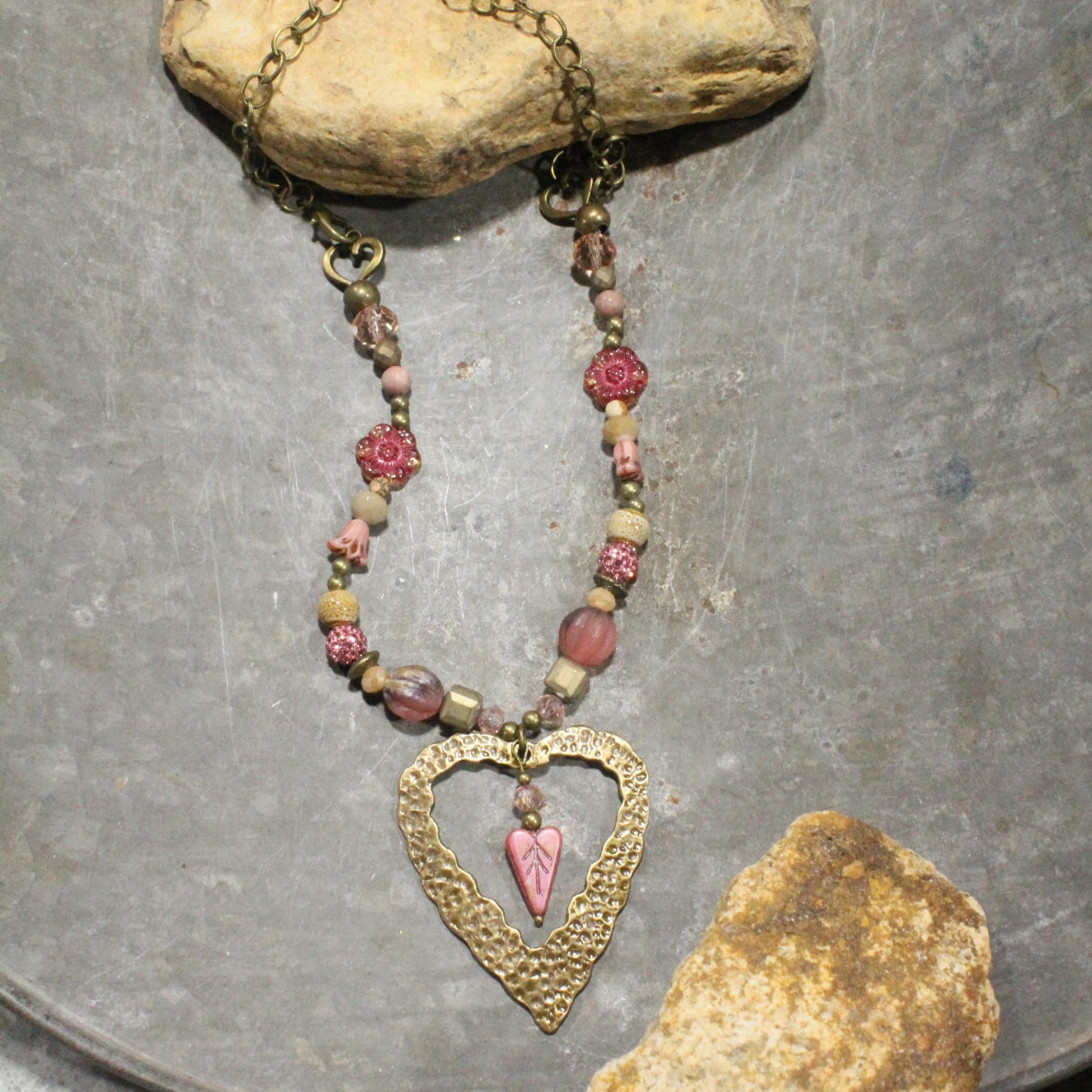 Sweetness Overload Czech Heart Necklace