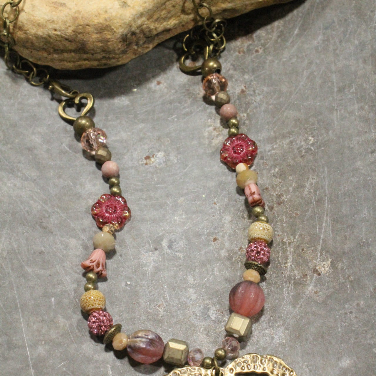 Sweetness Overload Czech Heart Necklace