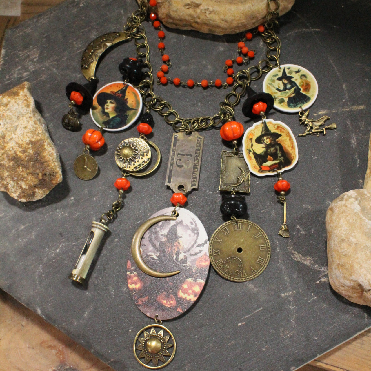 Clocks Winding Down Charm'd Necklace