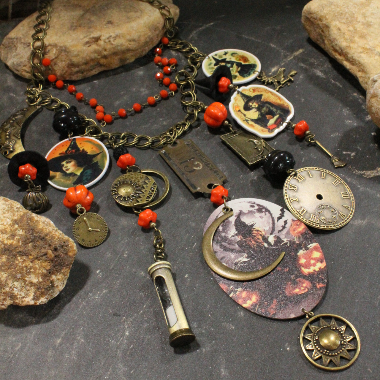 Clocks Winding Down Charm'd Necklace