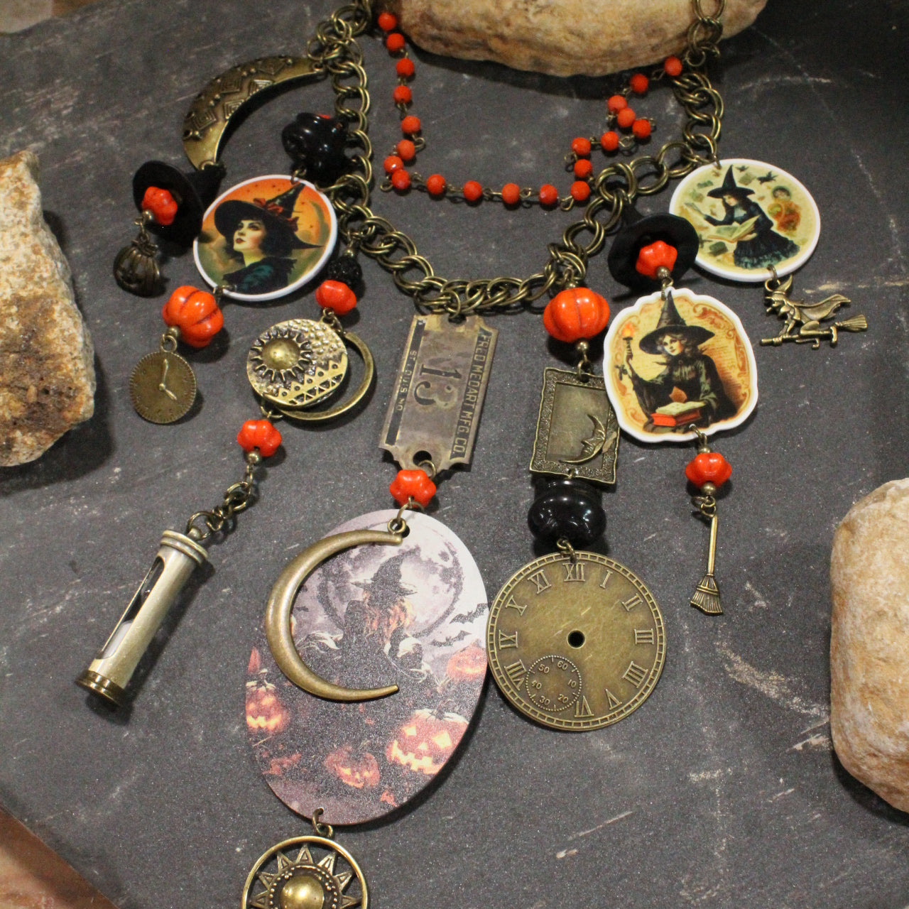 Clocks Winding Down Charm'd Necklace