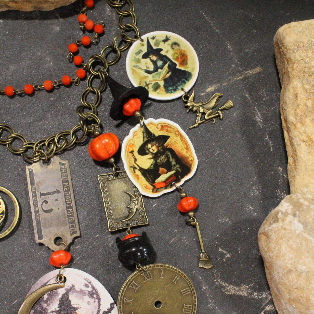 Clocks Winding Down Charm'd Necklace