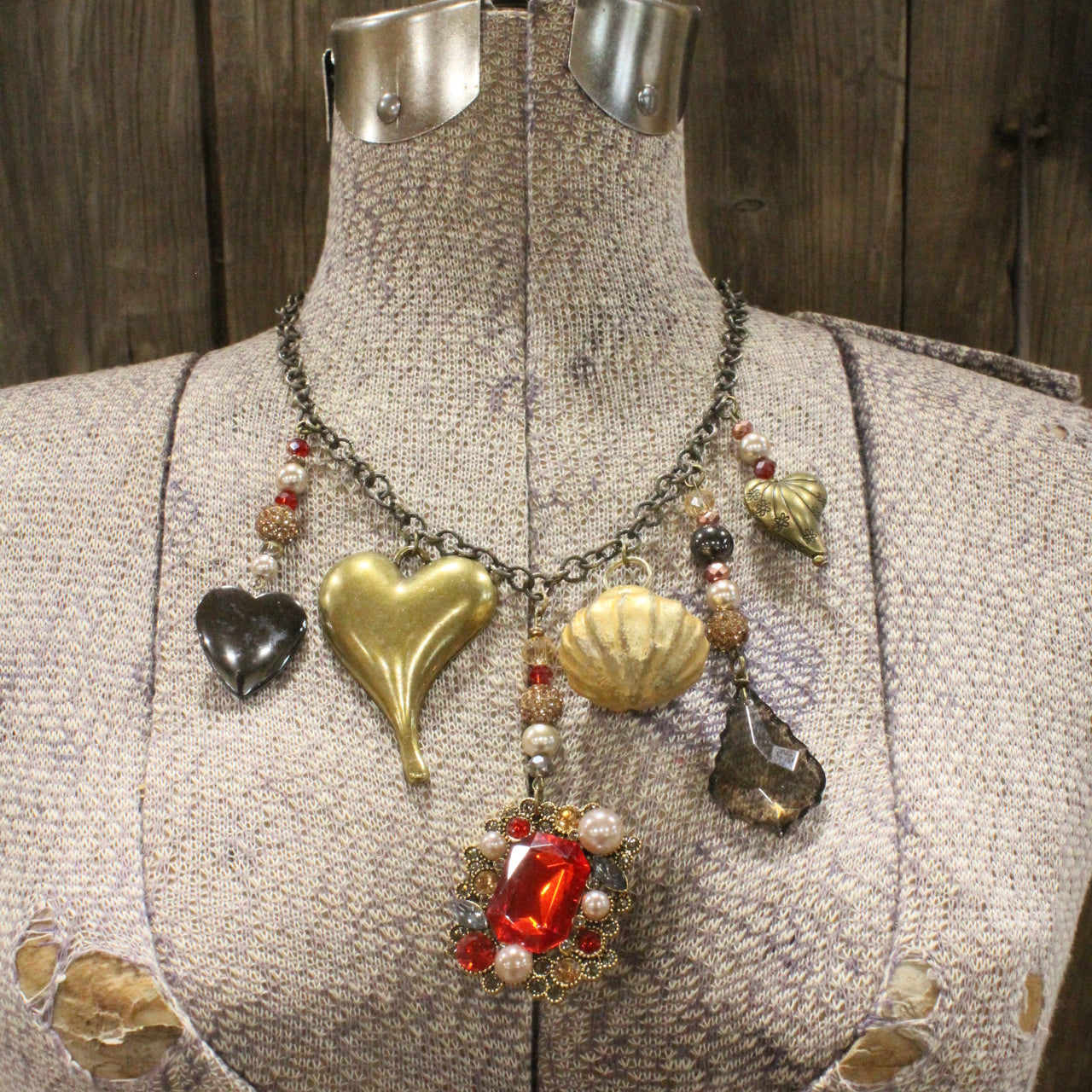 All Dolled Up Heart & Stone Necklace