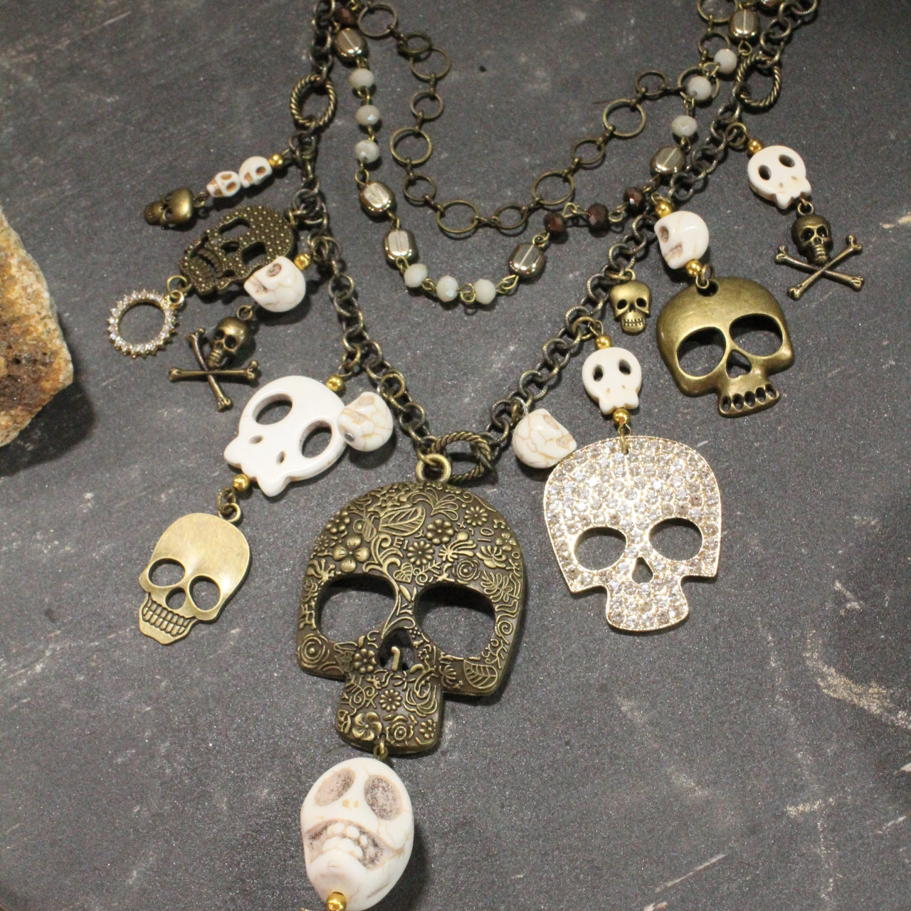 Down Under Skull Charm'd Necklace