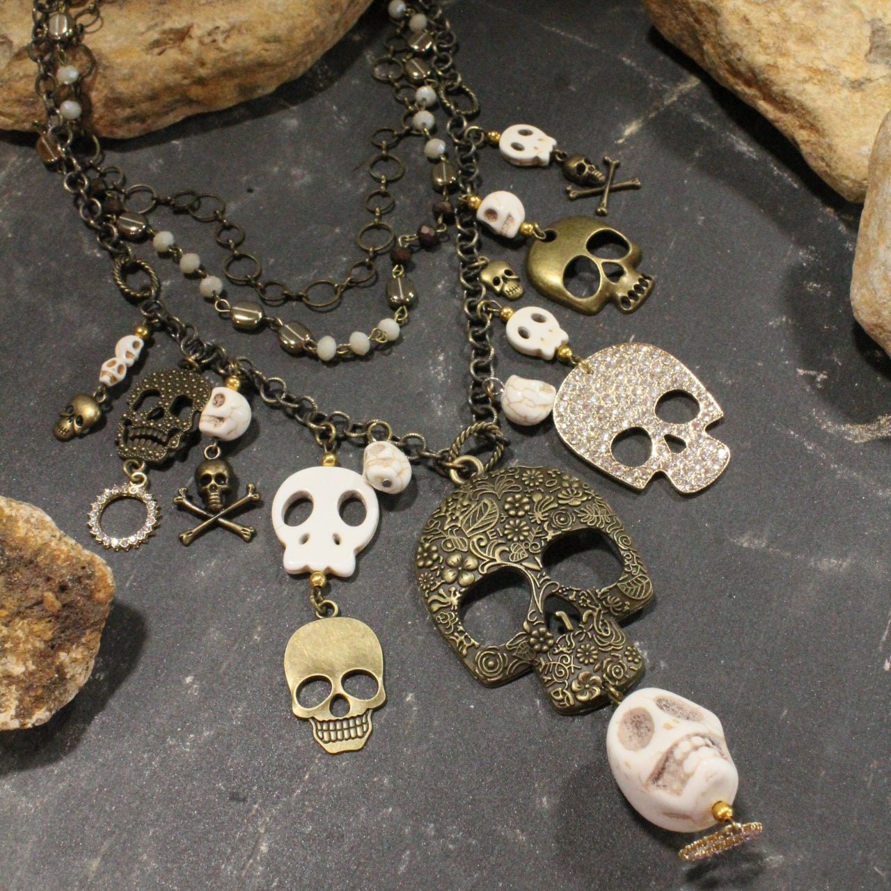 Down Under Skull Charm'd Necklace