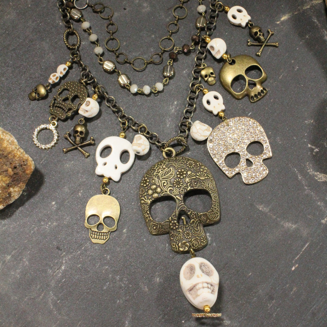 Down Under Skull Charm'd Necklace
