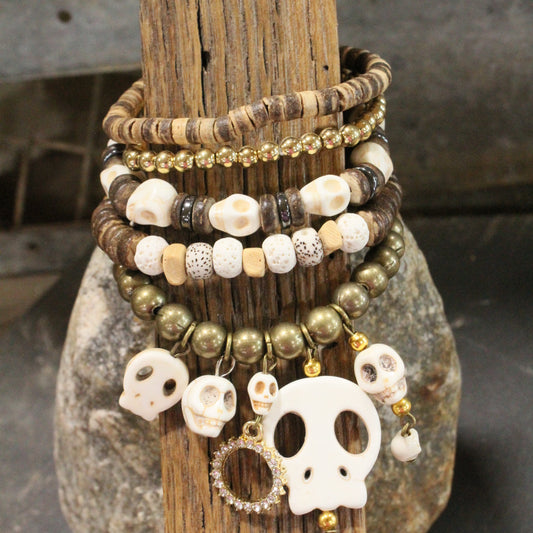 Down Under Skull Charm'd Bracelet Set