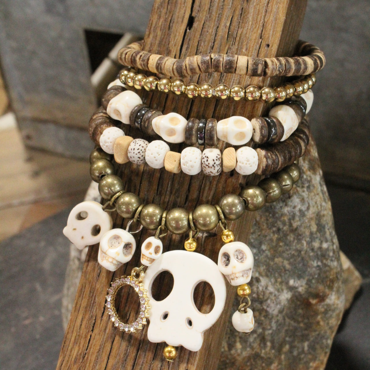 Down Under Skull Charm'd Bracelet Set