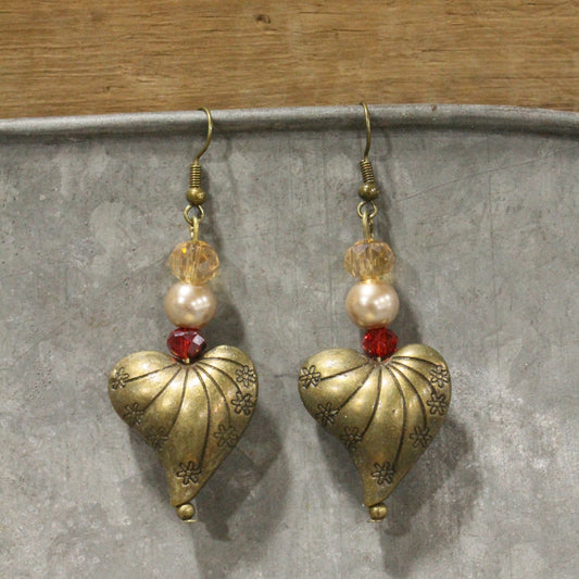 All Dolled Up Heart Dangle Earrings