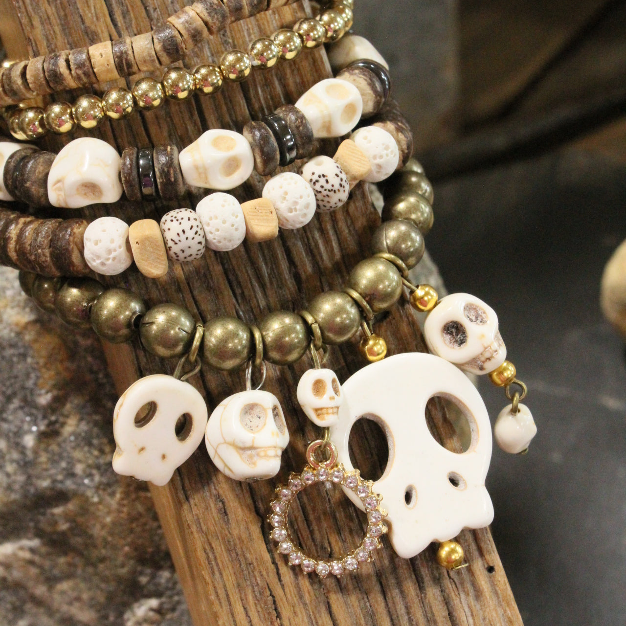 Down Under Skull Charm'd Bracelet Set
