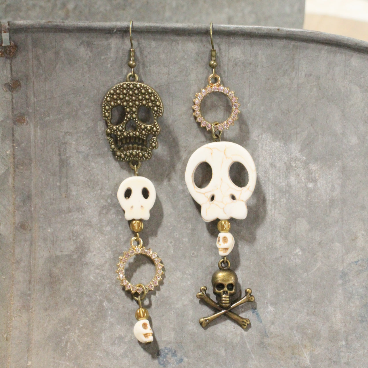 Down Under Skull Dangle Earrings