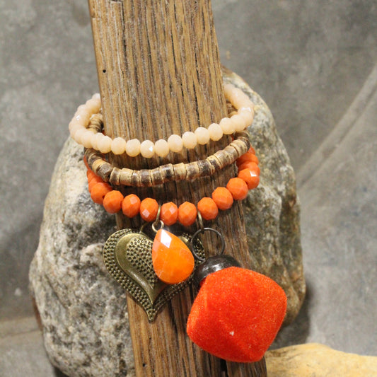 Orange Crushin' On You Bracelet Set