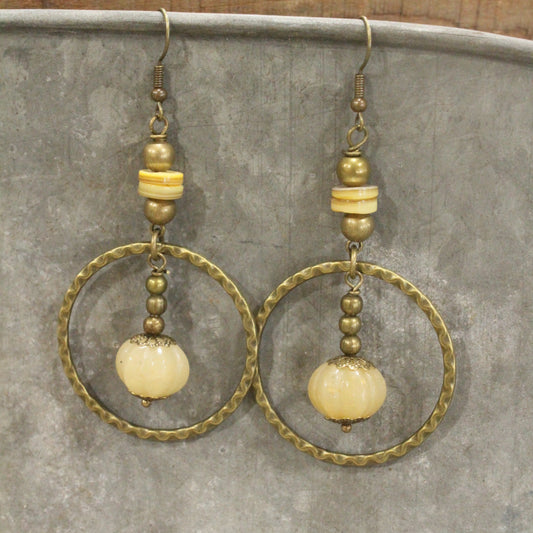 Pumpkin Stones & Ring Drop Earrings