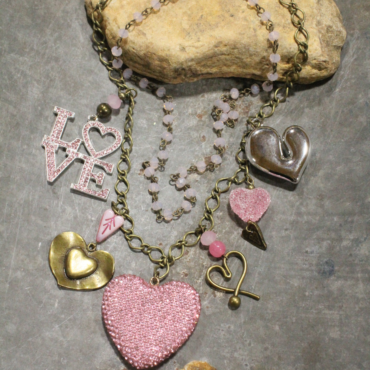 Cupids Corner Pink Layered Necklace