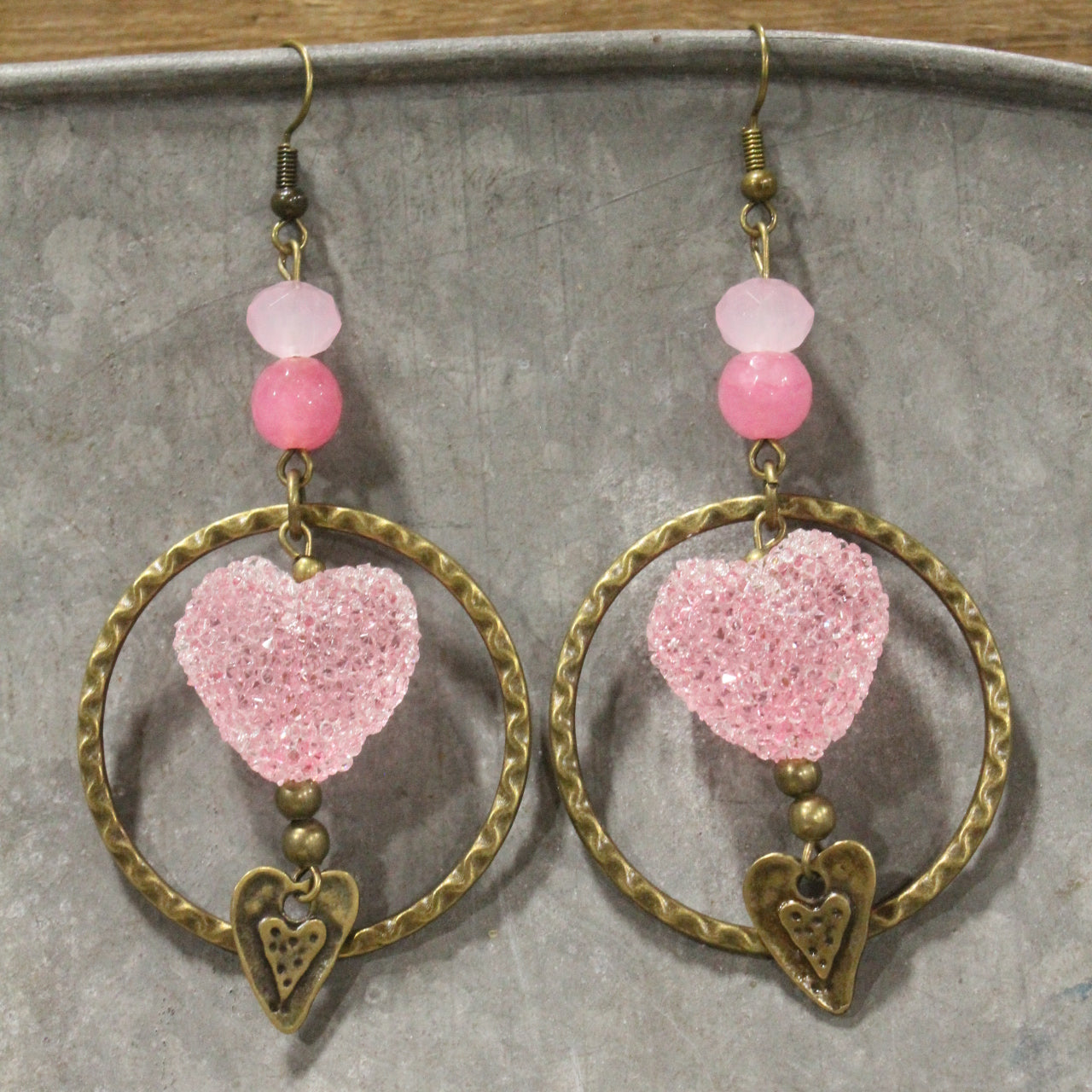 Cupids Corner Pink Dangle Earrings