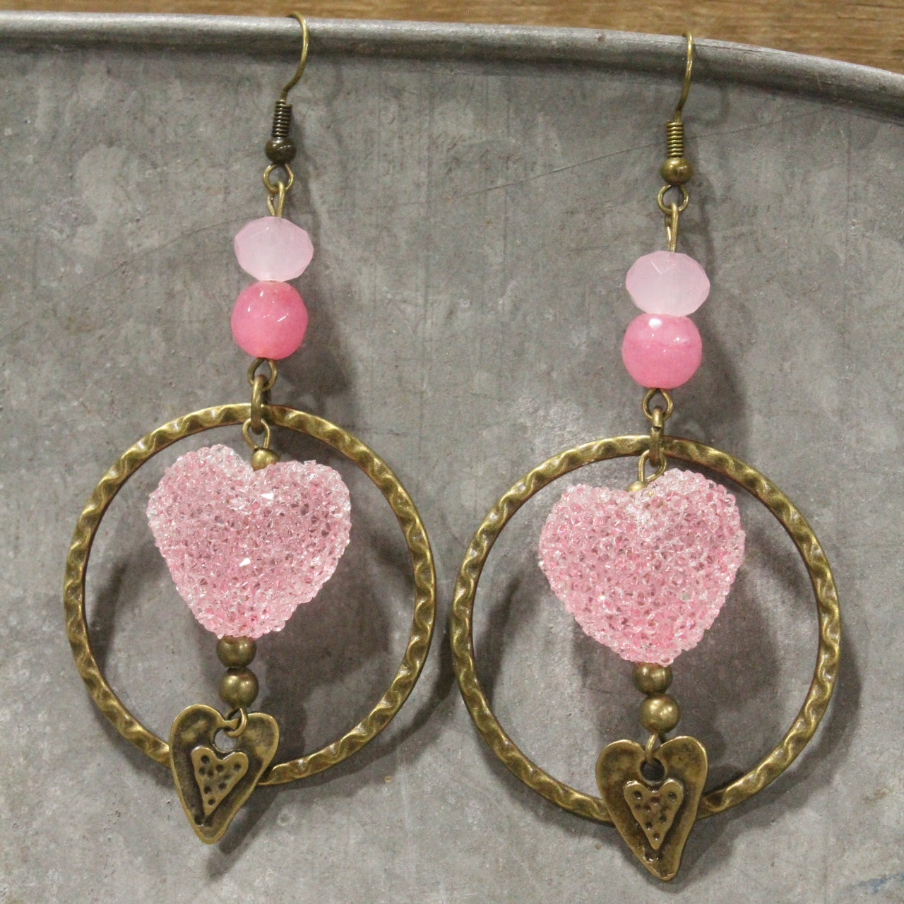 Cupids Corner Pink Dangle Earrings