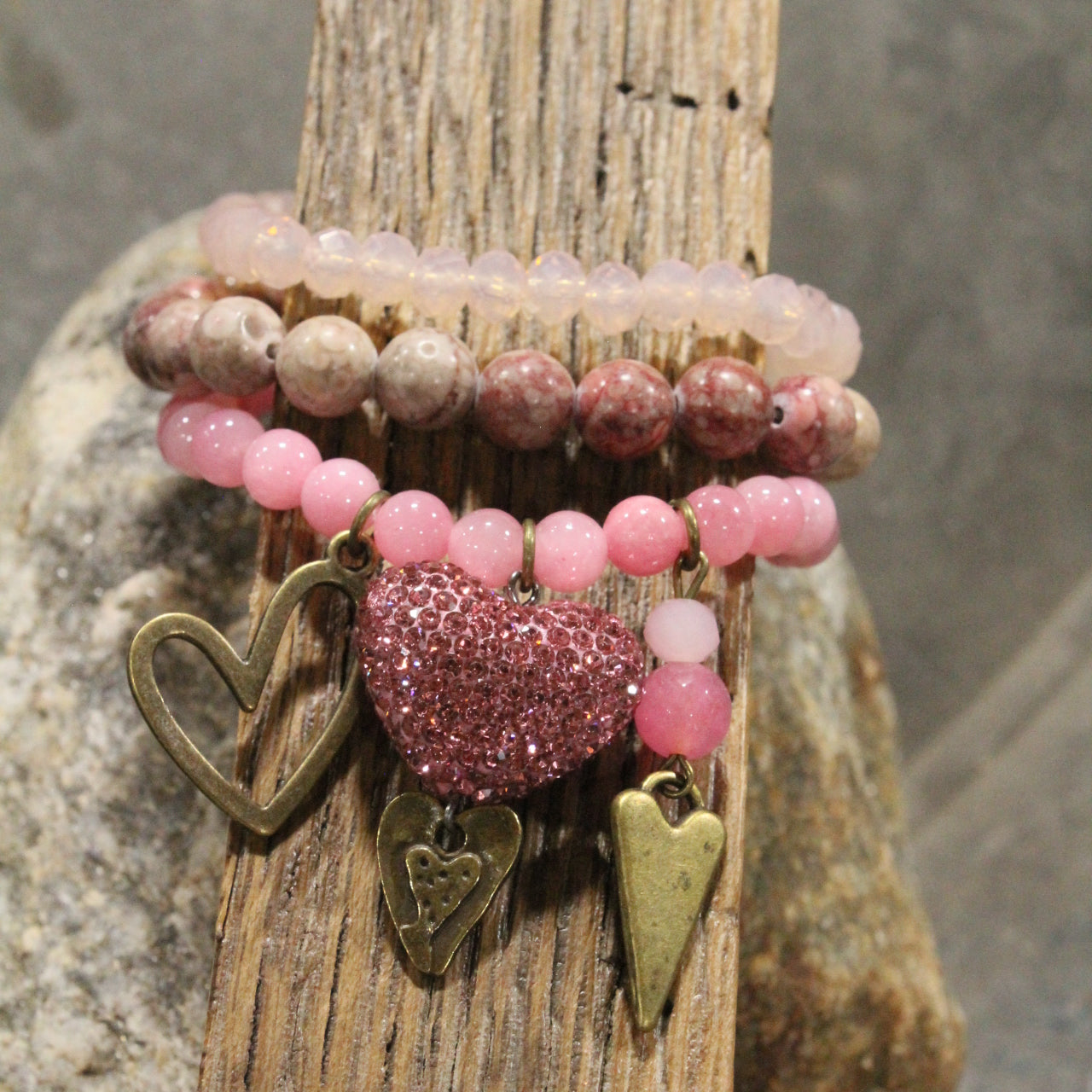 Cupids Corner Pink Charm'd Bracelet Set
