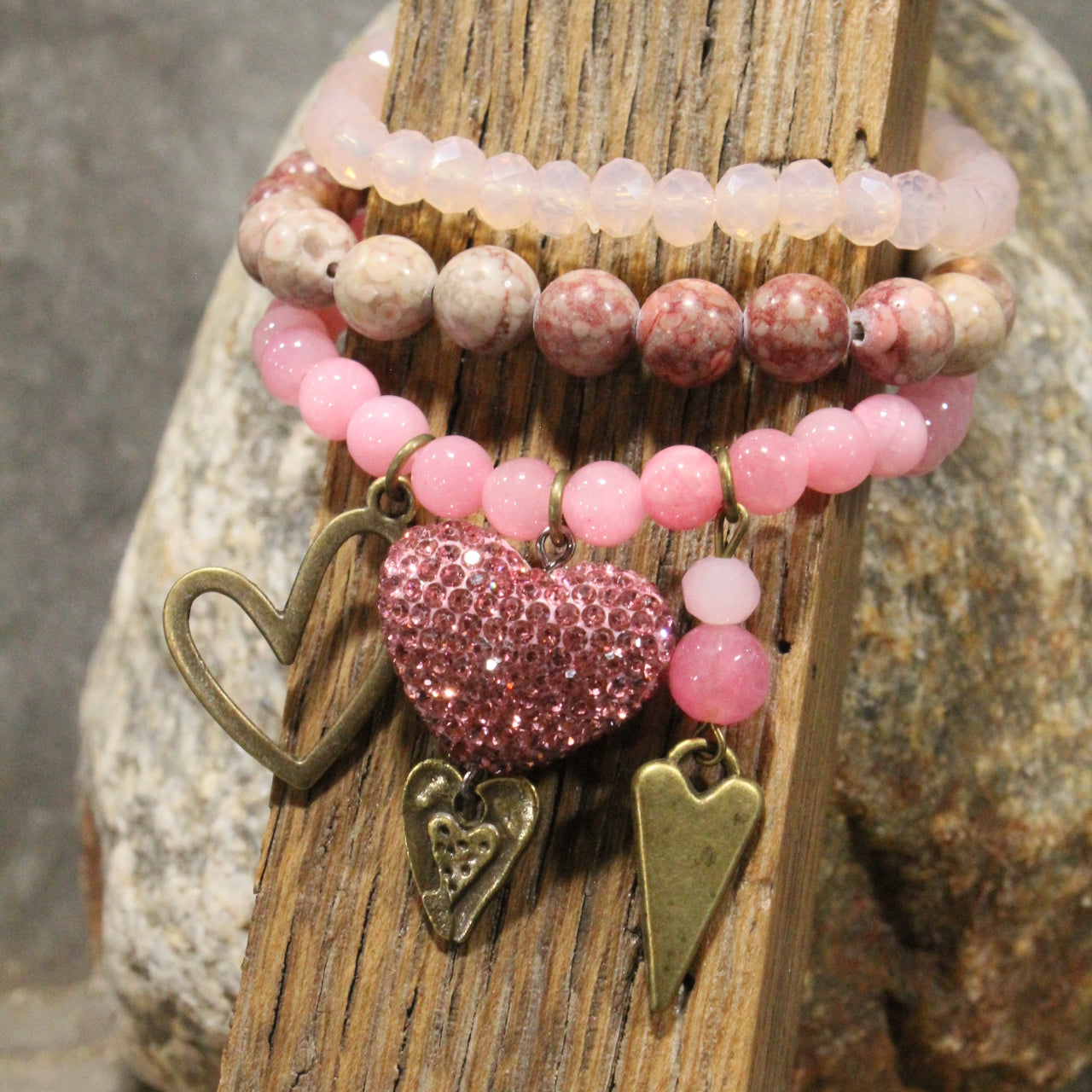 Cupids Corner Pink Charm'd Bracelet Set