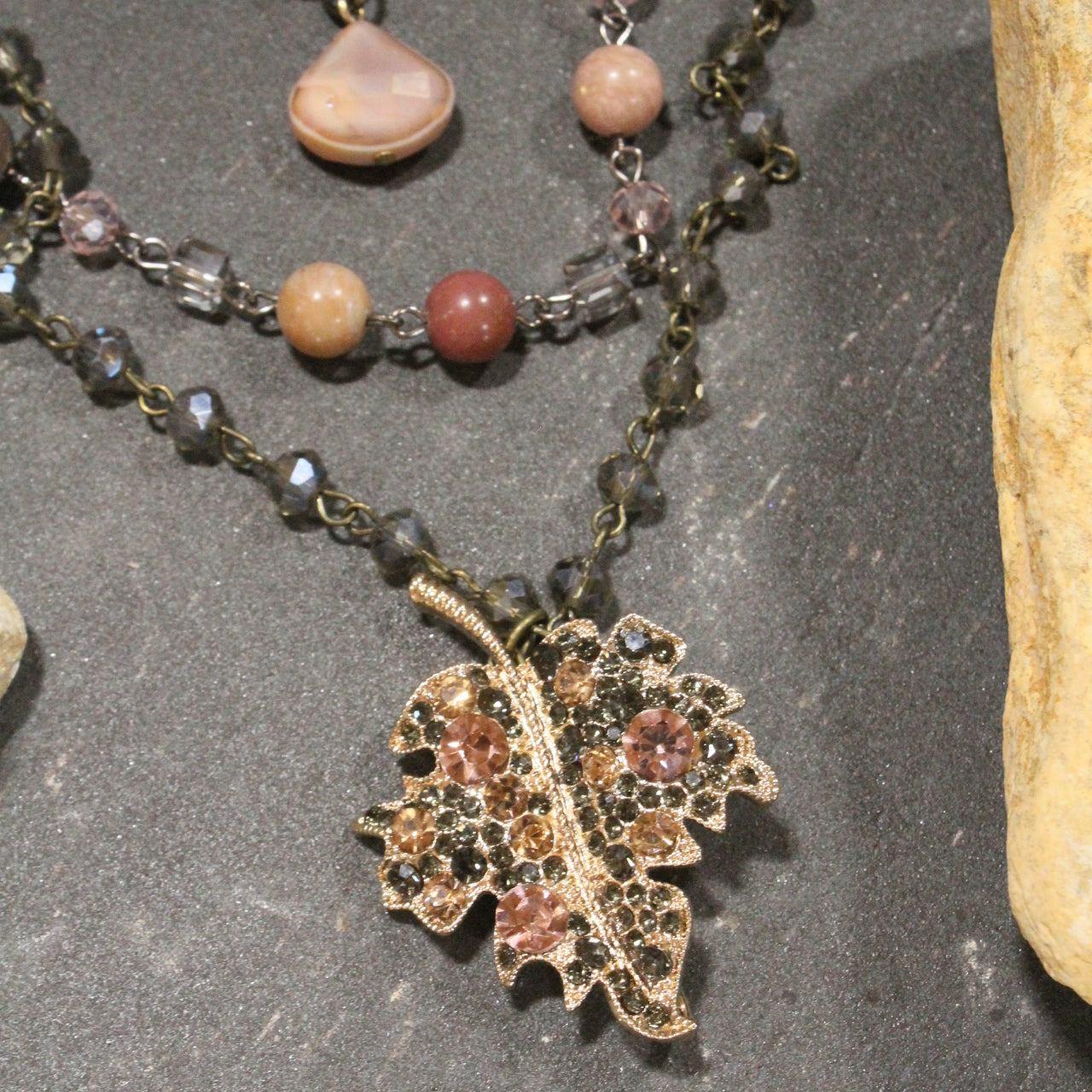 Blushing Leaves Layered Necklace