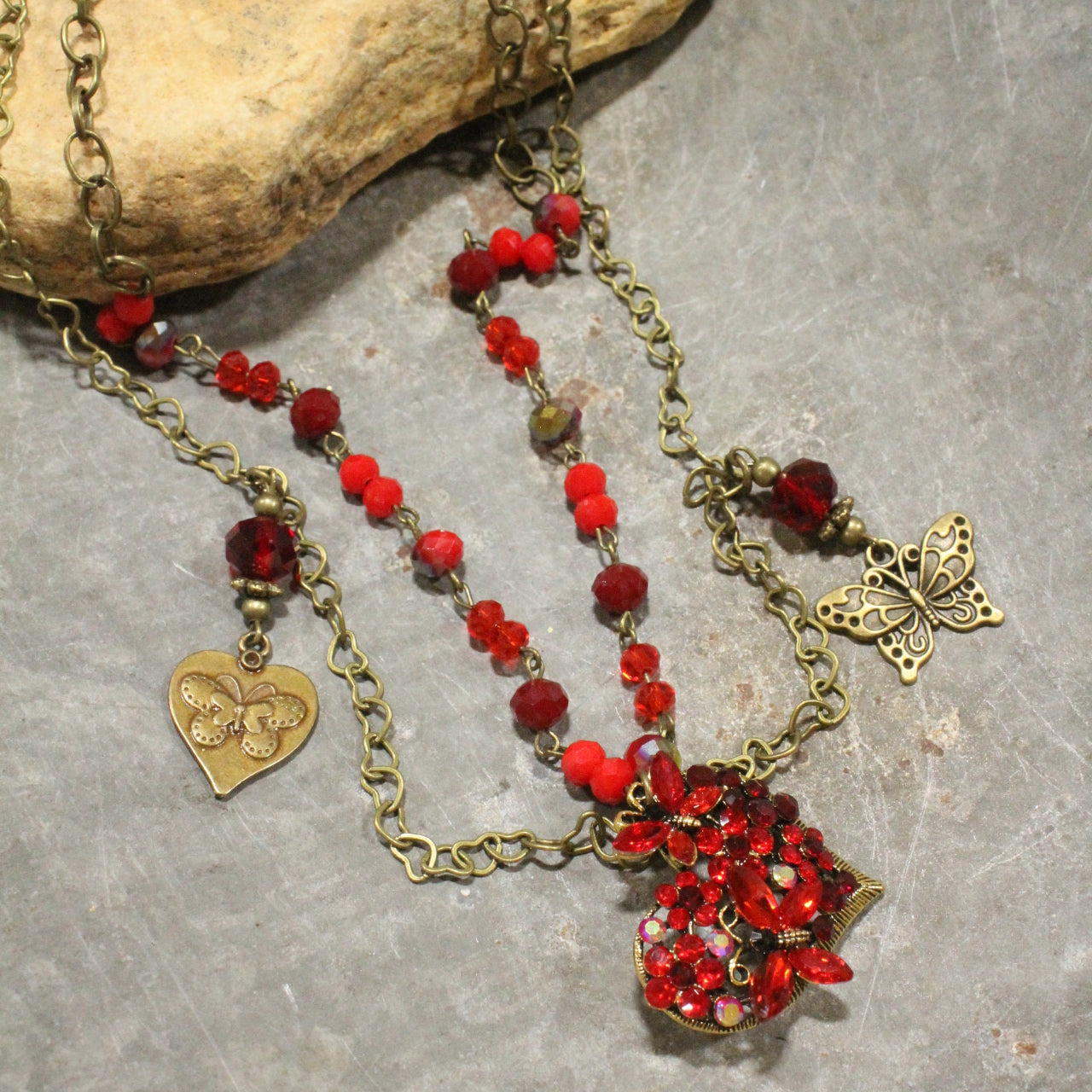 My Heart Flutters For You Layered Necklace