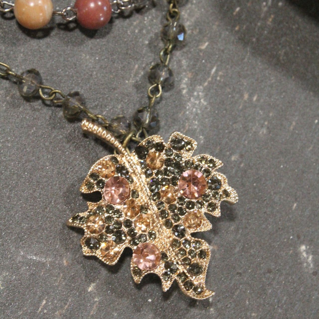Blushing Leaves Layered Necklace