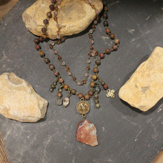 A Stones Throw Rusty Layered Necklace